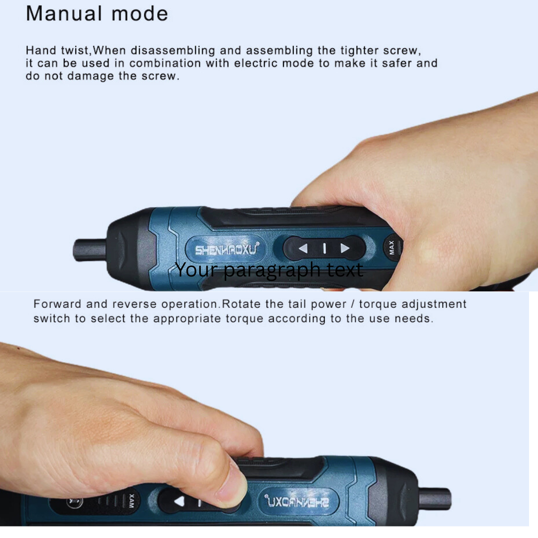 Cordless Rechargeable Electric Screwdriver Set
