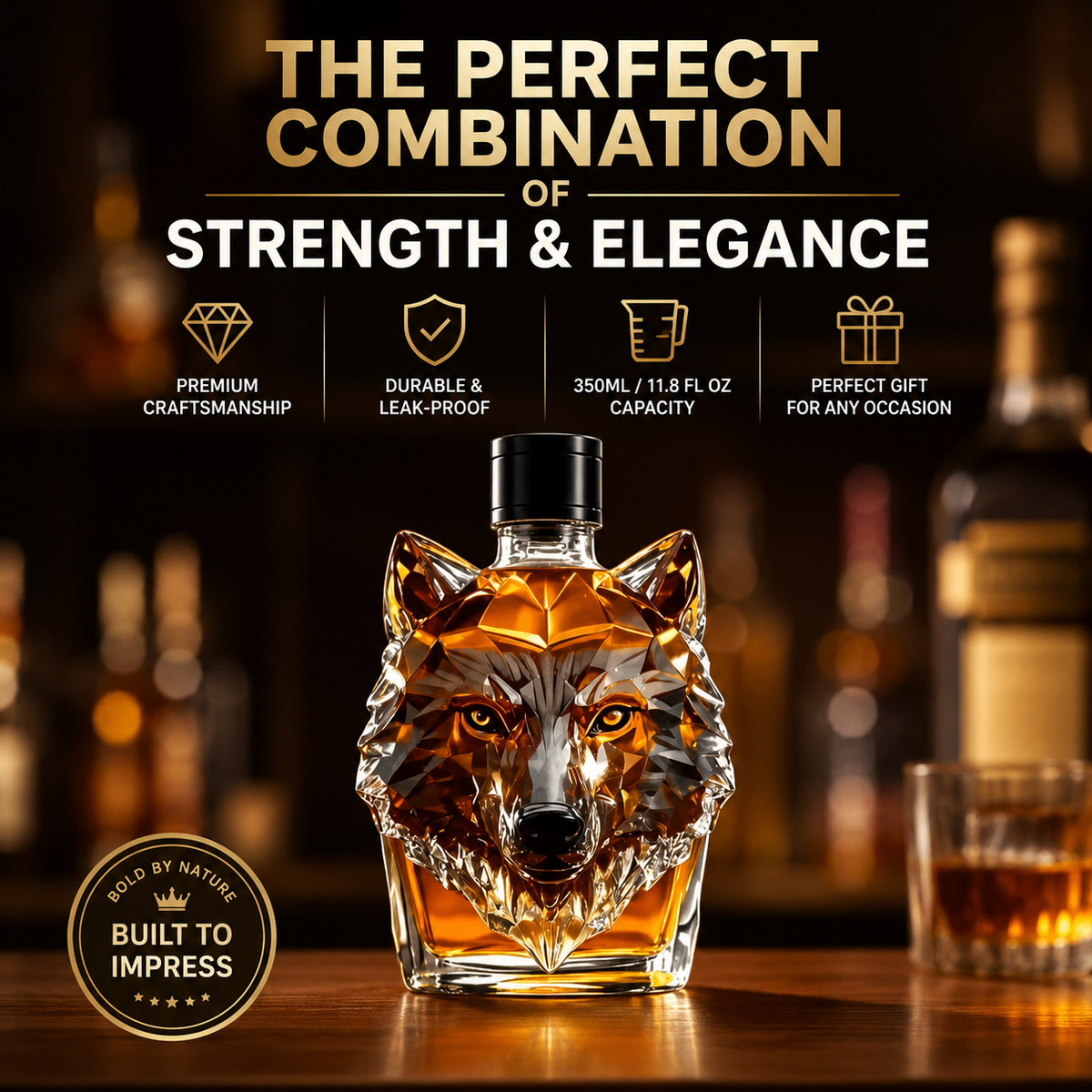 Wolf Head Liquor Decanter (350ml | 11.8fl oz)