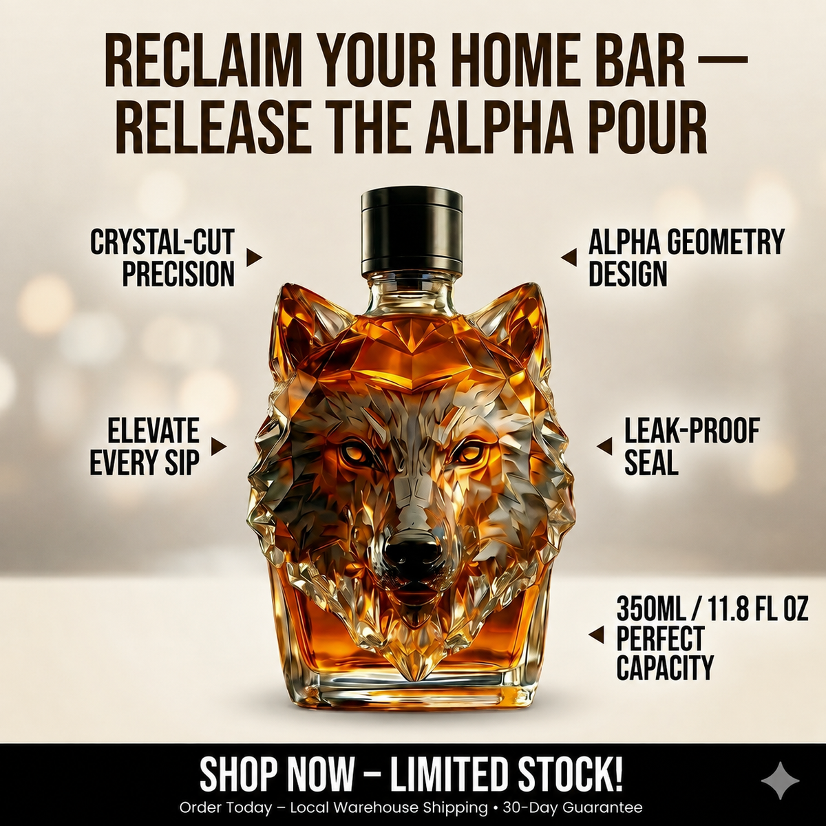 Wolf Head Liquor Decanter (350ml | 11.8fl oz)