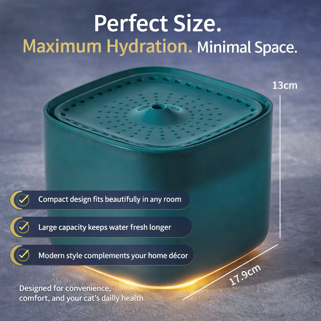 Filtered Fresh‑Flow Cat Drinker