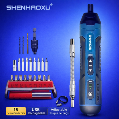Cordless Rechargeable Electric Screwdriver Set