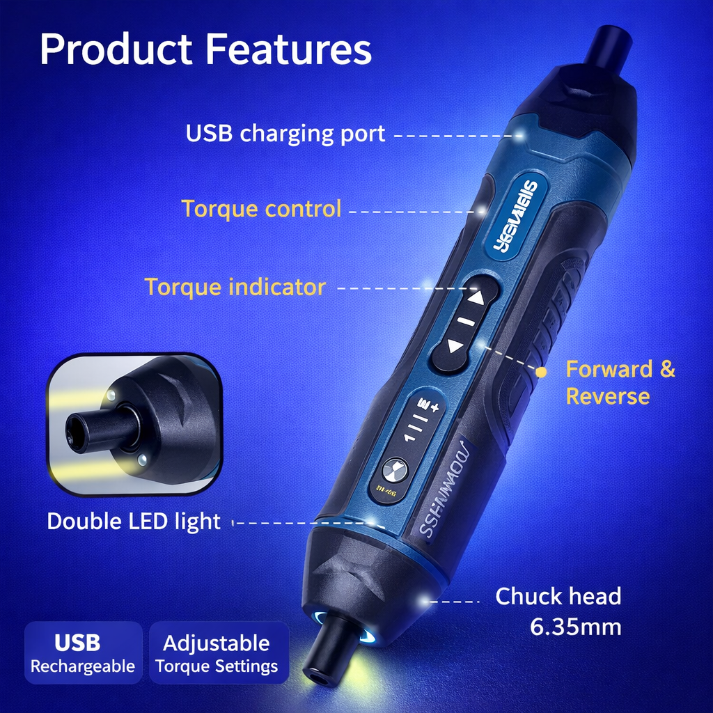 Cordless Rechargeable Electric Screwdriver Set