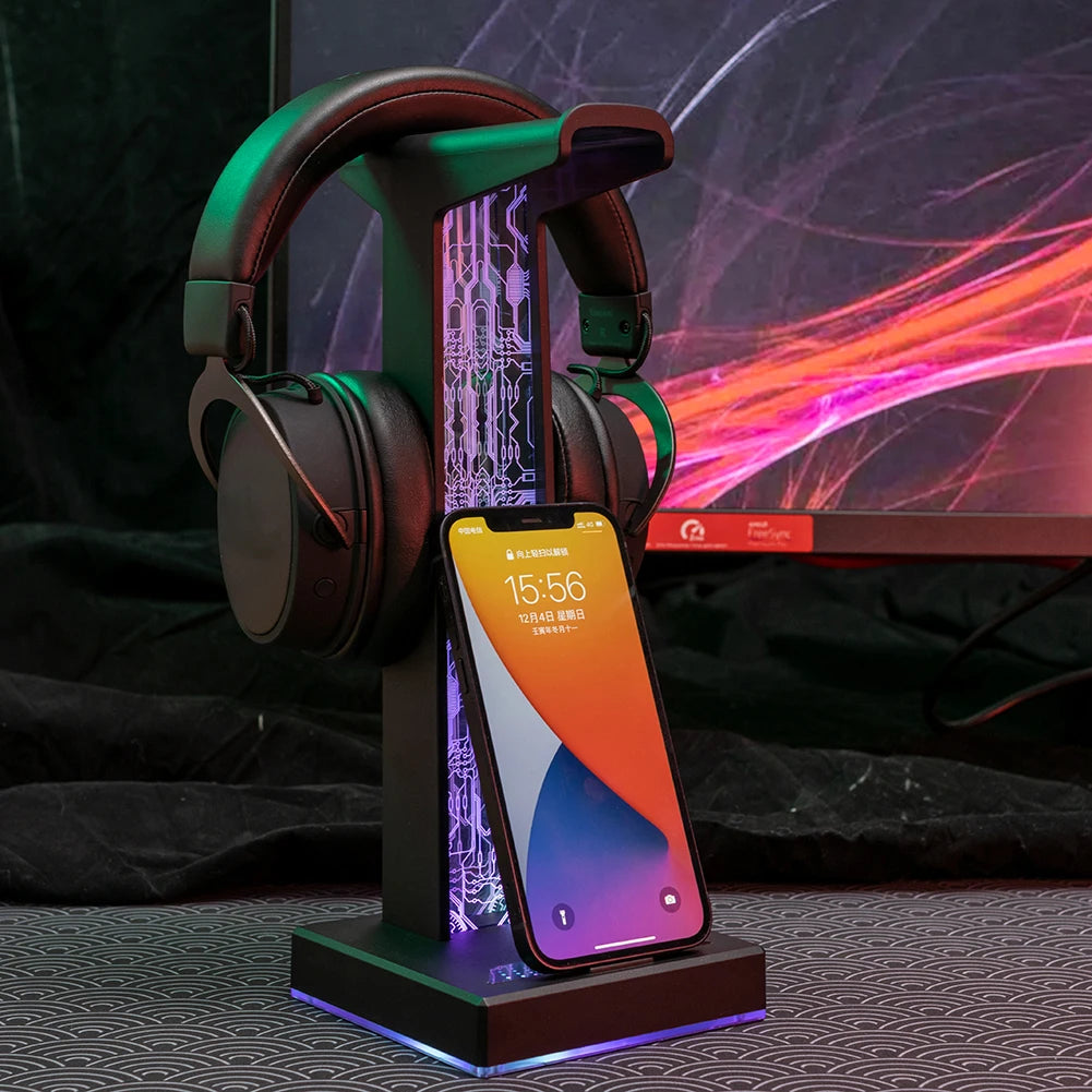 Gaming Headphone Stand with Lights