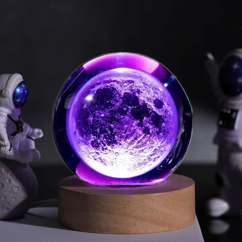 Magical 3D Moon Crystal Lamp