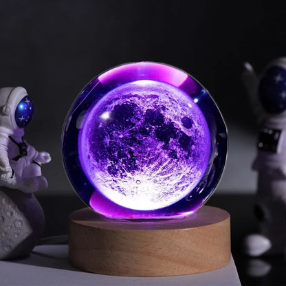 Magical 3D Moon Crystal Lamp