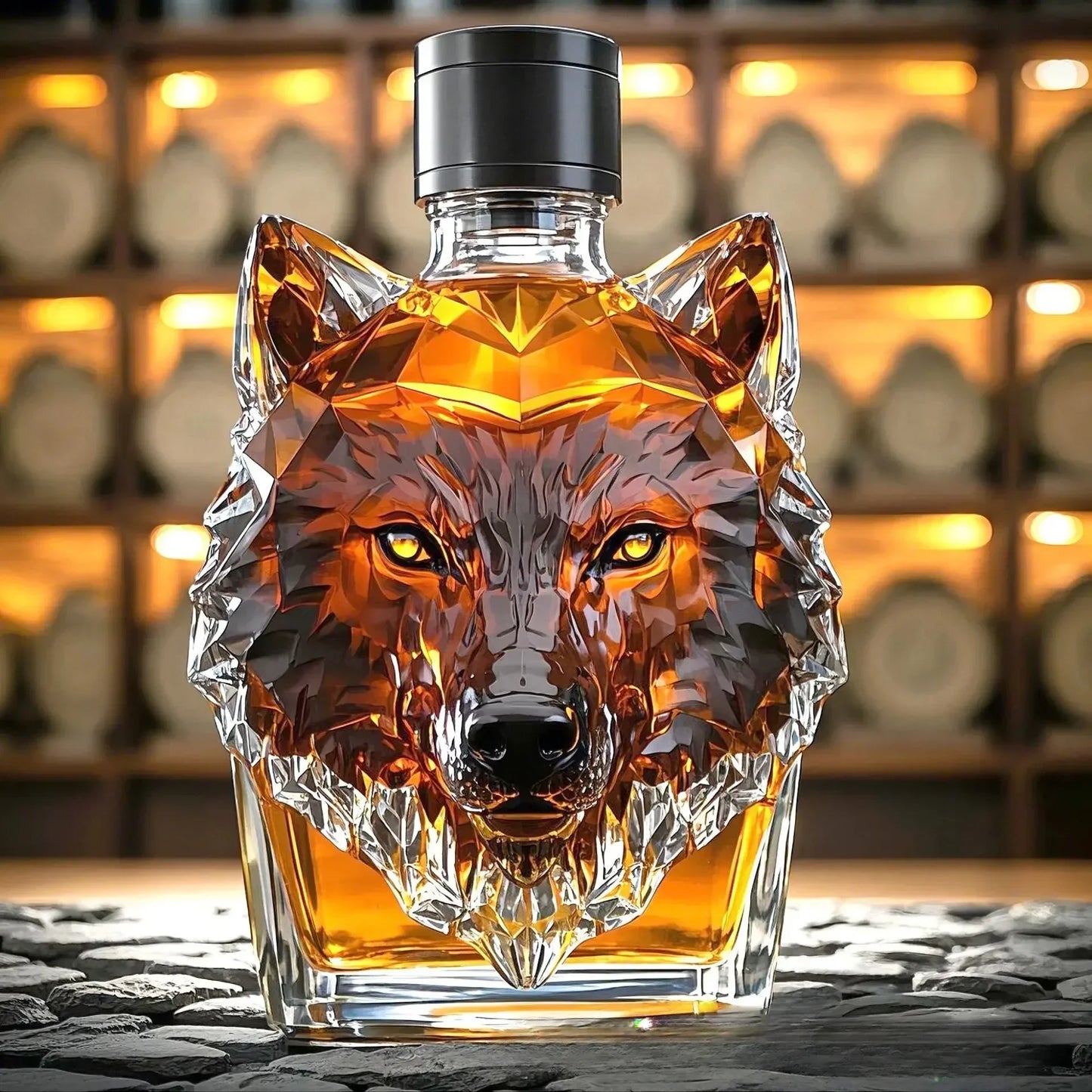Stylish Wolf Head Liquor Decanter