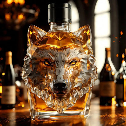 Stylish Wolf Head Liquor Decanter