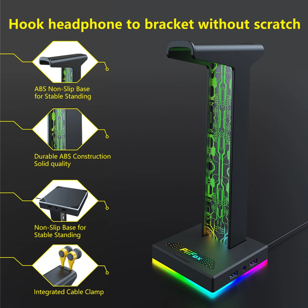 Gaming Headphone Stand with Lights