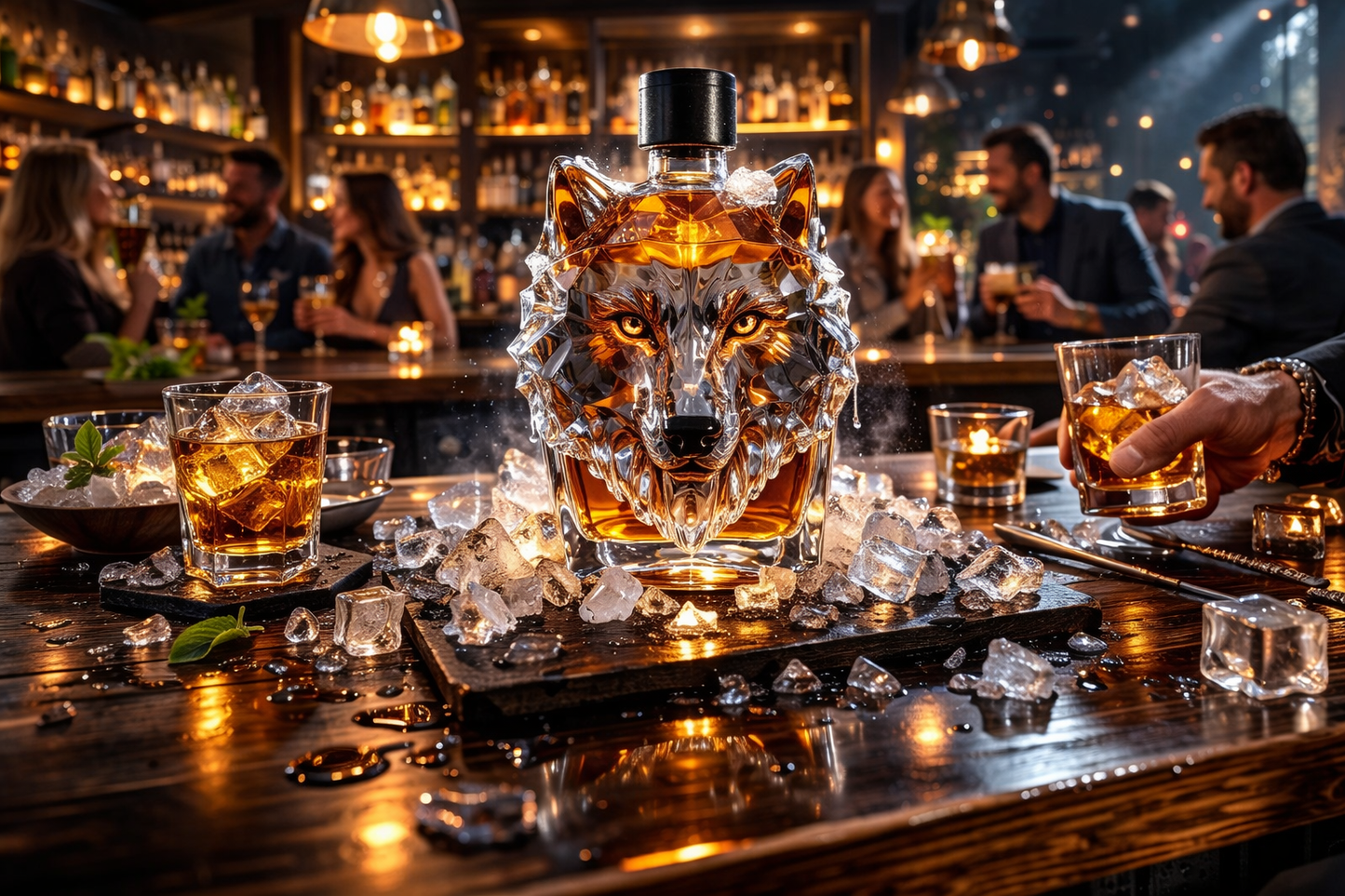 Stylish Wolf Head Liquor Decanter