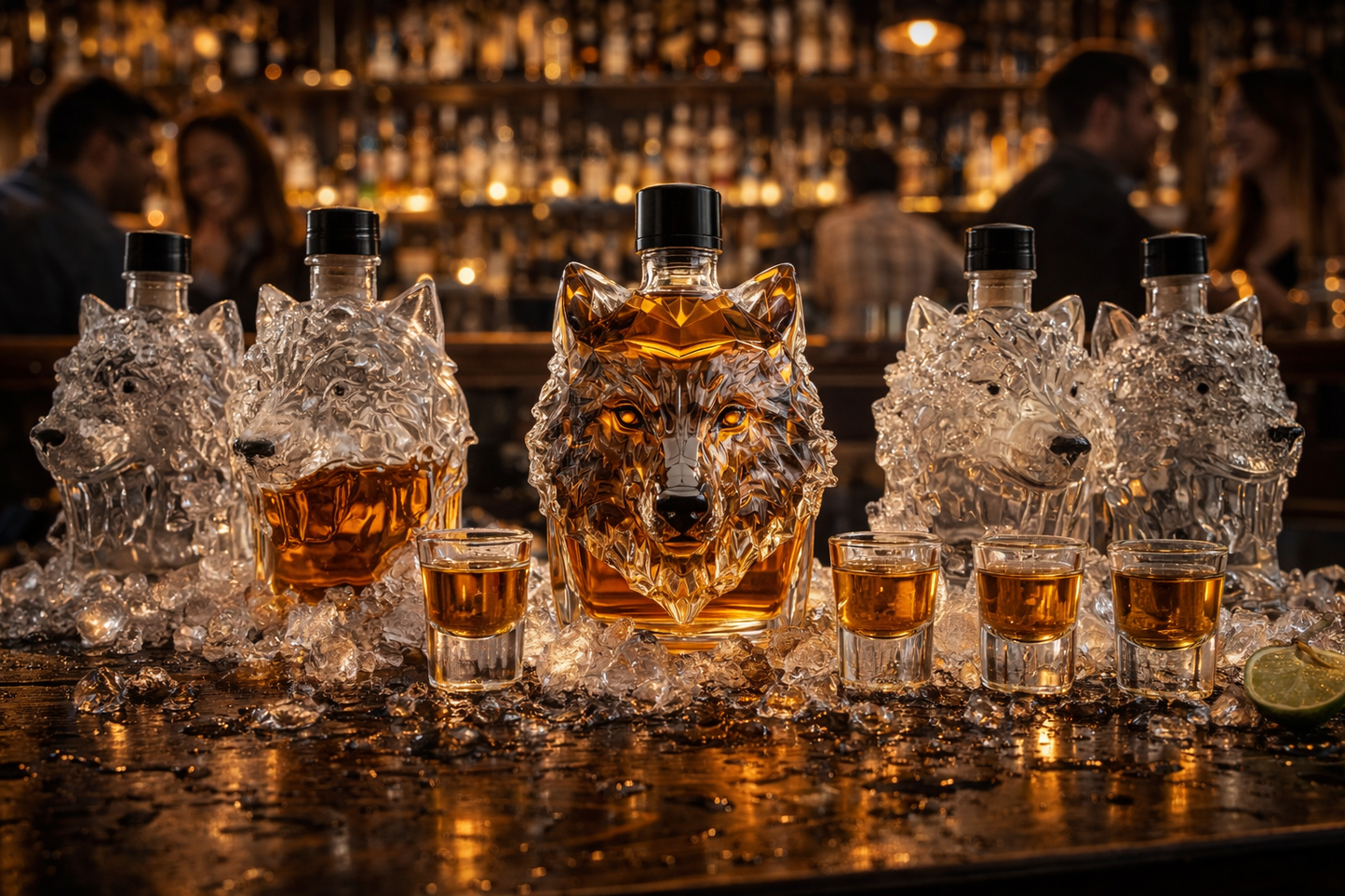Stylish Wolf Head Liquor Decanter