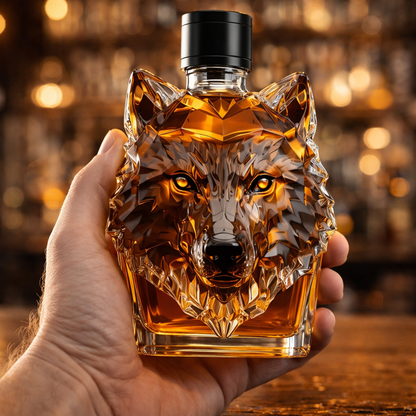 Stylish Wolf Head Liquor Decanter