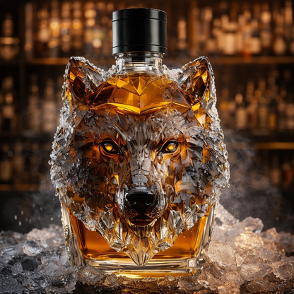 Stylish Wolf Head Liquor Decanter